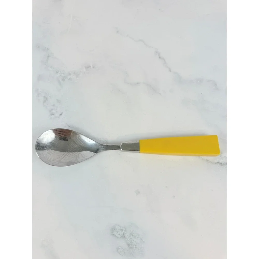 Vintage 1970s MCM Supreme Towle Yellow Spectro Flatware Large Soup Spoon
